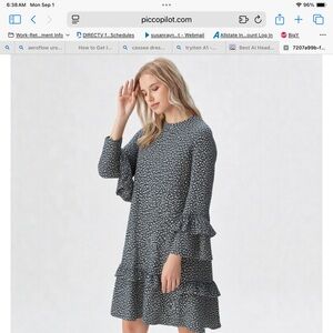 Vintage Floral Cottage Core Dress ~Tunic bell ruffled ~Above knee - Sz Mj